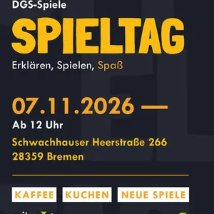 Spieletag in Bremen am 07.11.2026! Gemeinsam spielen - Spaß haben - Freunde treffen!  Mit Brett- und Kartenspielen, Puzzle und mehr. Für alle ab 6 Jahren, mit und ohne Behinderung.