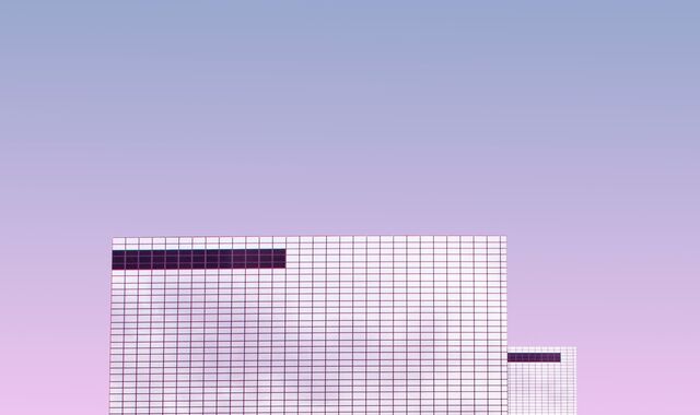 Moderne Architektur vor lila Himmel